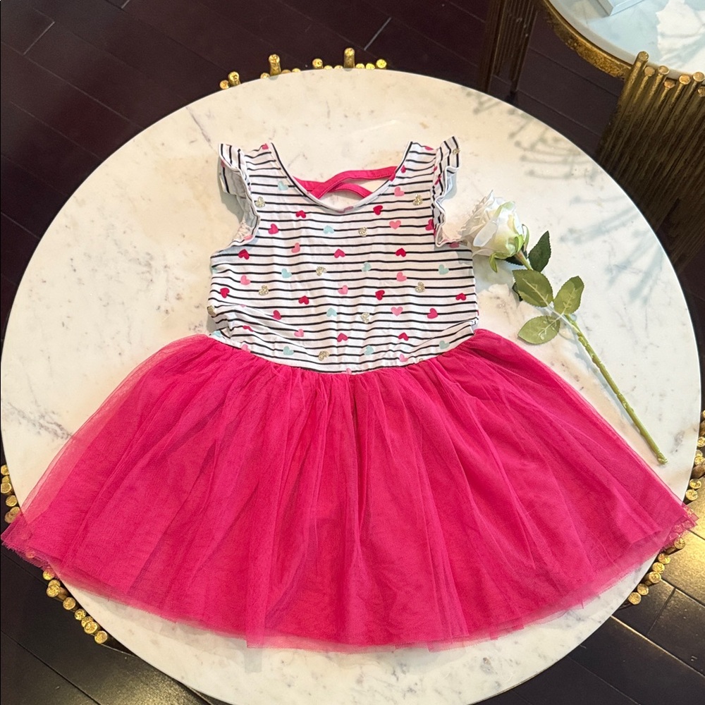 Isaac Mizrahi Pink and White Striped Kids Dress